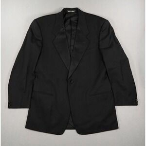 Mani Giorgio Armani Mens 40R Tuxedo Jacket Black Pure Virgin Wool Made in Italy